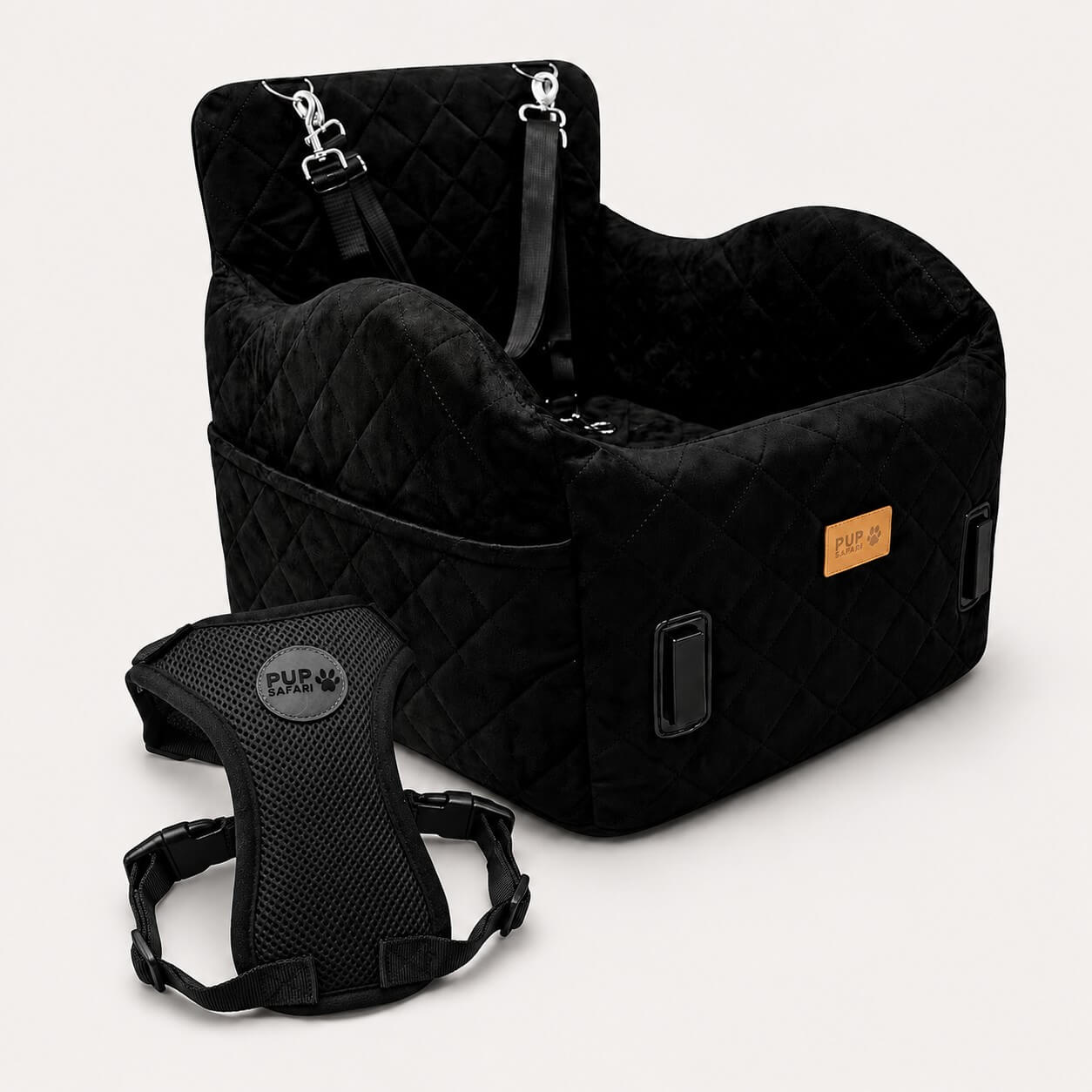 pup safari bundle dog booster seat - harness