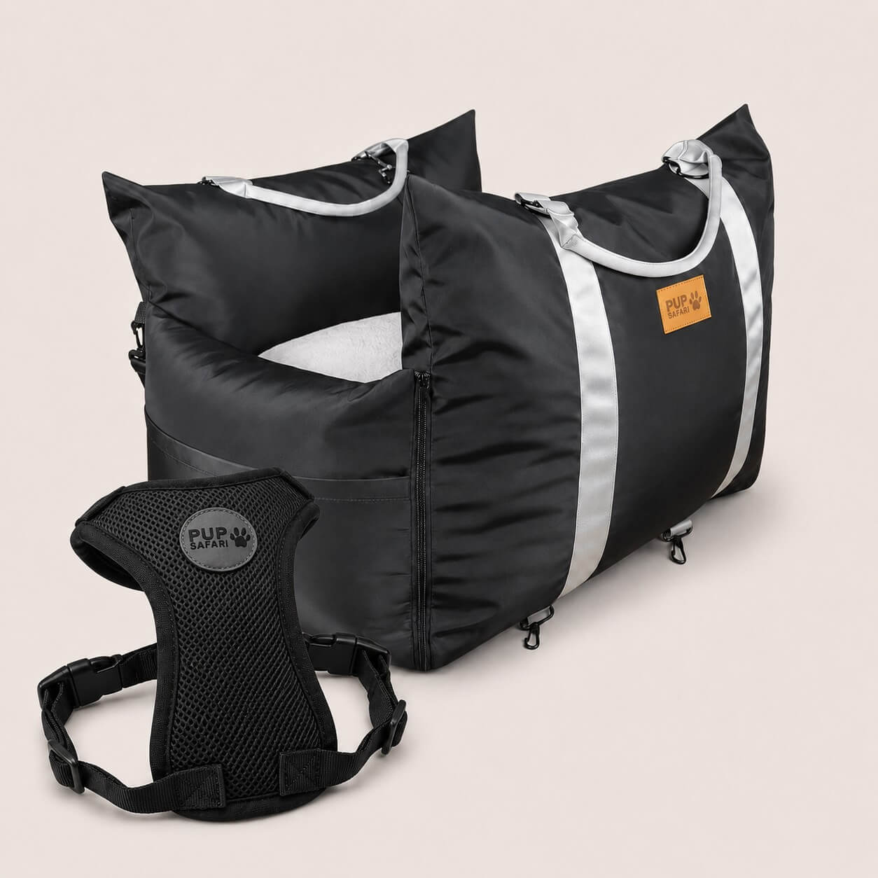 pup safari bundle dog seat bed - harness