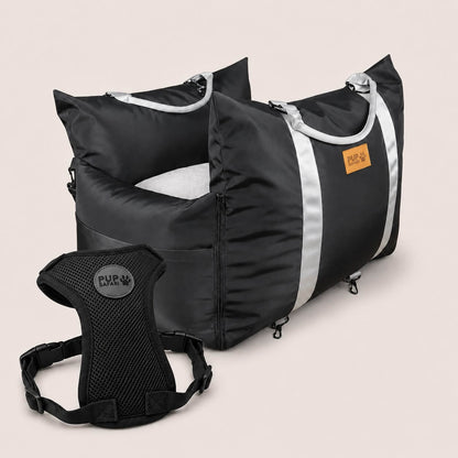 pup safari bundle dog seat bed - harness
