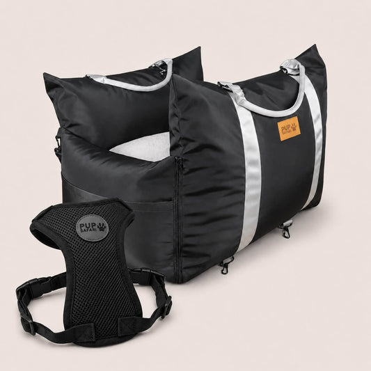 pup safari bundle dog seat bed - harness